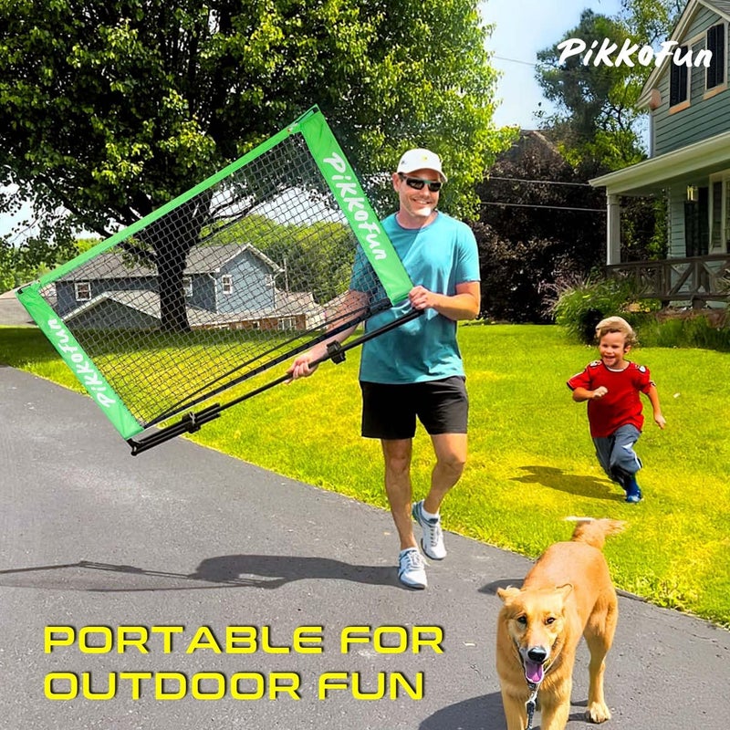 PIKKOFUN شبكة بيكلبول مصغرة 5 قدم - شبكة بيكلبول للتدريب داخل وخارج المنزل، ارتفاع قياسي 3 قدم، تصميم سهل التركيب، خفيفة الوزن ومتينة - Image 5